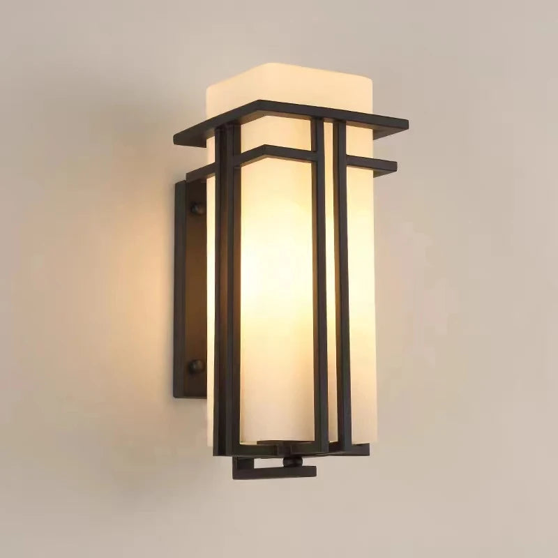 Glass Outdoor Waterproof Wall Lamp New Chinese Corridor Balcony Industrial Garden Courtyard Stairway Lighting Fixtur Street Led