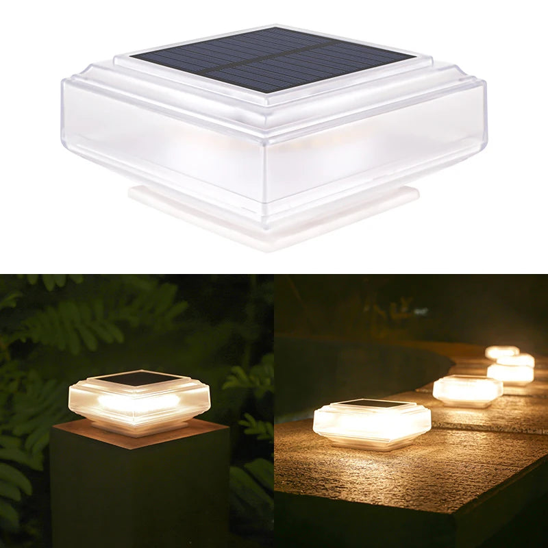 LED Solar Pillar Cap Lamp,Solar Lights Outdoor,Fence Deck Column Light,Waterproof Landscape Lighting,for Garden,Camping Room Dec