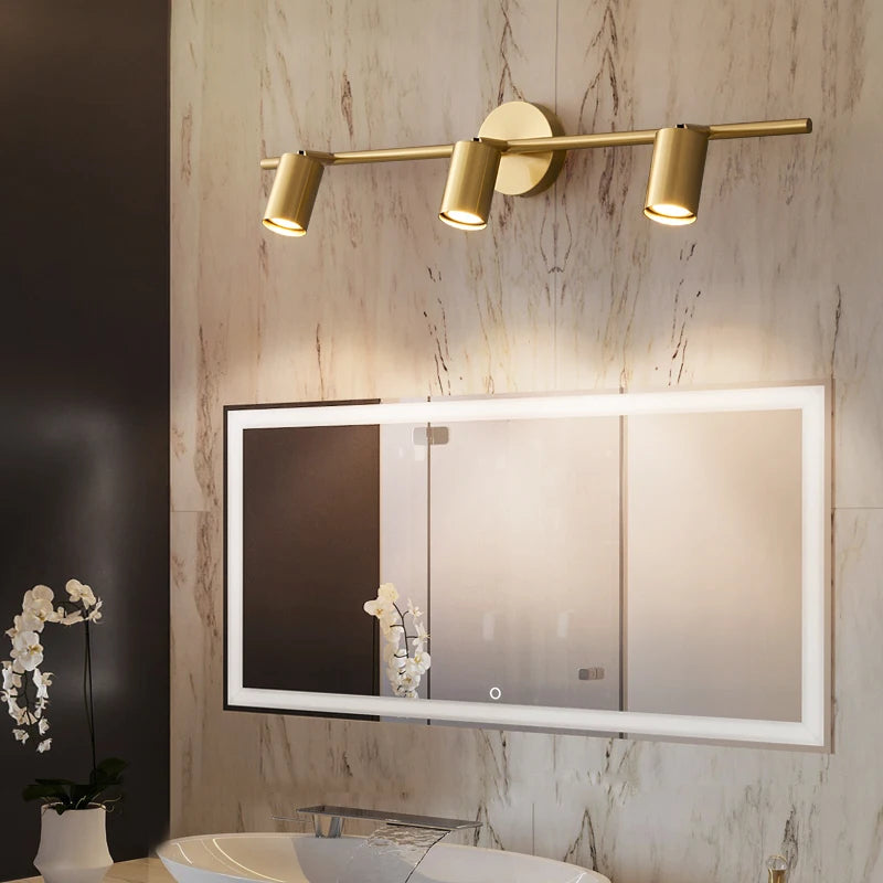 Modern Brass  Mirror Front Light LED 3 Color Black Copper Sconce Light Classic Creative Dresser Bathroom  Mirror Front Light