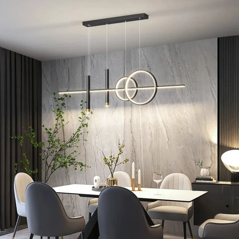 Modern Dining Room Pendant Light LED Smart Remote Control Dining Table Hanging Lamp Luxury Lustre Home Indoor Decor Chandelier