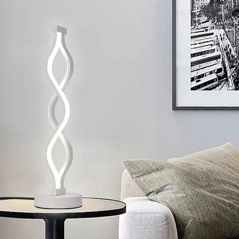 Spiral LED Table Lamp Bedroom Bedside Lamp Small Night Light for Home Study Decor Desk lamp EU/US/AU/UK plug