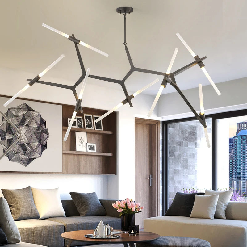 Creative Branch Chandelier Living Room Bedroom Dining Room Minimalist Chandelier Retro Luxury LED Lighting Decoration