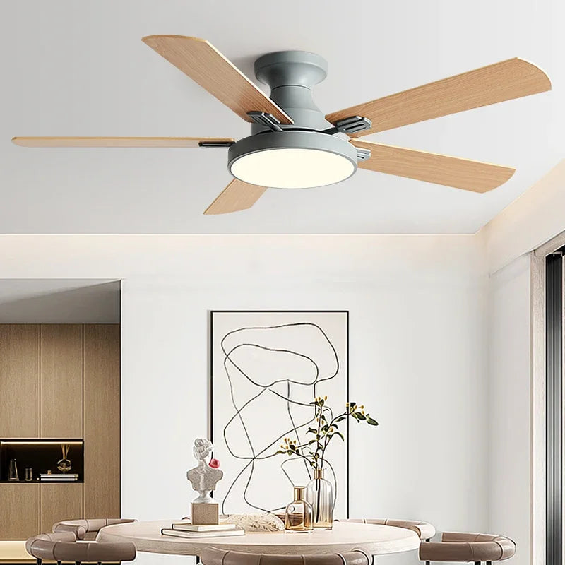 56Inch Fan Llights 2023 Year New Style Low Floor Ceiling Fan Light Living Room Indoor With Fan Chandelier 110V 220V