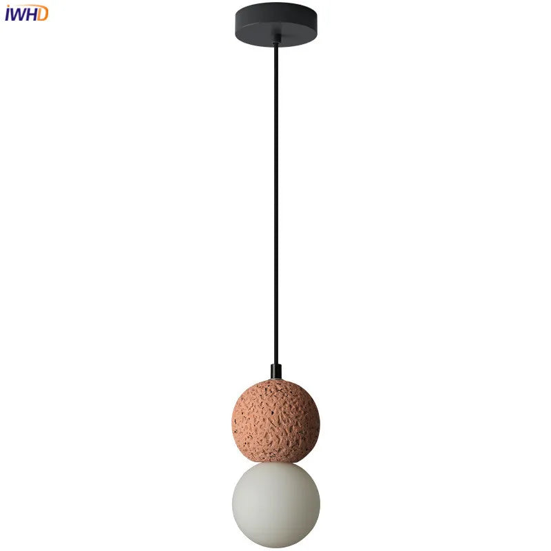 Mini Pink Cement LED Pendant Lights Fixtures Home Decor Indoor Lighting Bedroom Restaurant Bar Nordic Modern Hanging Lamp