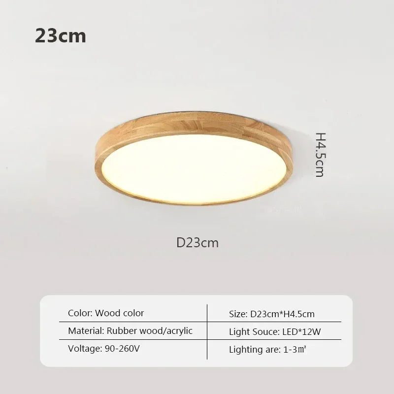 Wooden Ceiling Light Nordic LED Round Ultrathin Ceiling Lamps For Bedroom Living Room Office Minimalist Home Decoration Lighting