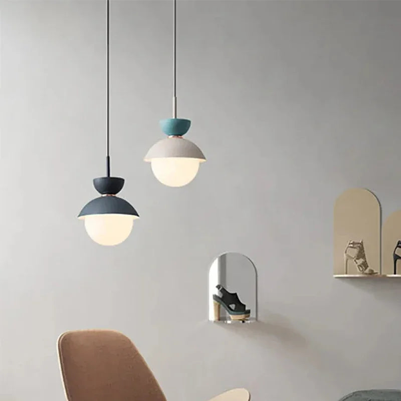 Nordic Pendant Lamp Glass Ball Light Fixtures Hanging Suspension Kitchen Dining Bedroom Home Decor Luminaire Chandelier