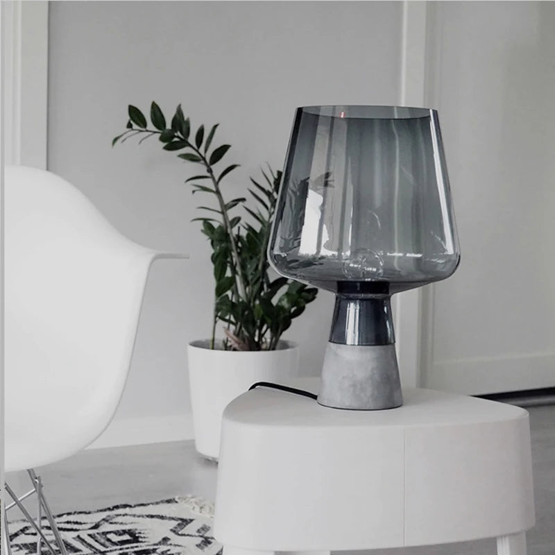 Nordic Cement table lamp Glass lampshade Home Decor Bedroom Bedside Light fixture Modern Living room Study desk lamp Luminaires