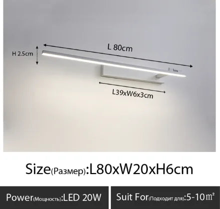 Modern LED Wall Light Bathroom Wall Mirror Cabinet Dresser Black White Light Fixtures AC90-260V Home Decoration Lamp