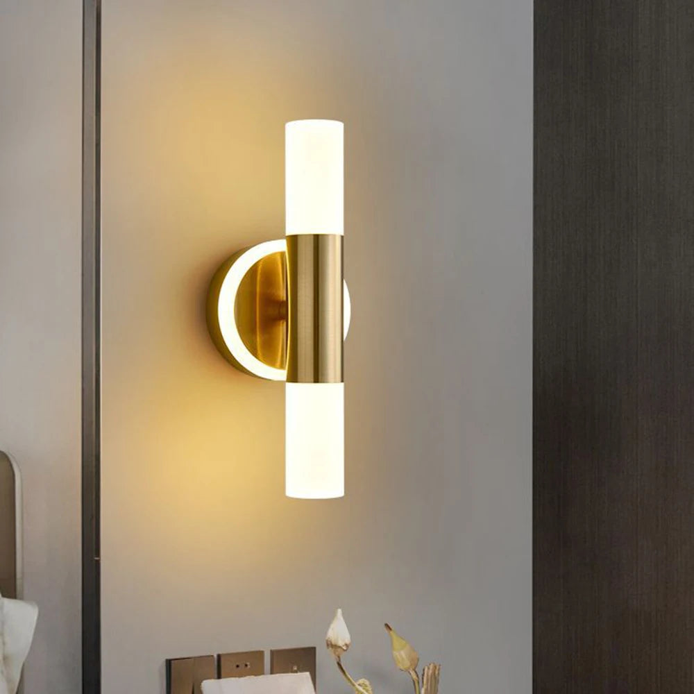 Wirring  Modern LED Wall Light Minimalist  Wall Lamp for Aisle Stair Bedroom Bedside Balcony Indoor Gold Two End Light Source