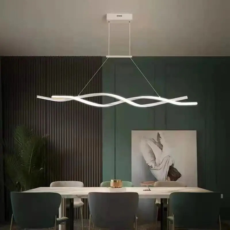 Minimalist LED Chandelier for Dining Room Modern Geometric Kitchen Pendant Light Simple Home Decor Hanging Light Fixture