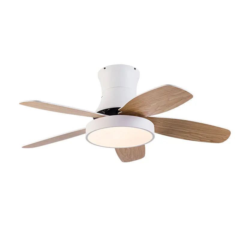 Inverter Motor Modern Simple Five Wooden Blades Ceiling Fan with light 6 Speed and Timer Silent Remote Control Ceiling Fan