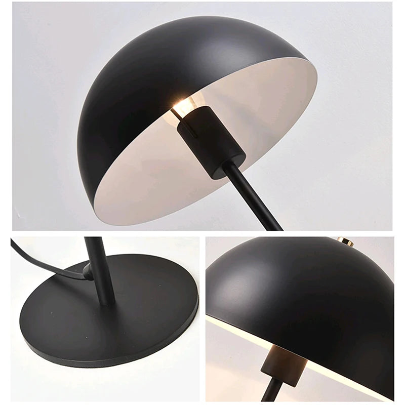 Modern Metal Mushroom Table Lamp for Bedroom Bedside Study Room Creative Iron LED Desk Light Minimalist Home Decoration Fixtures