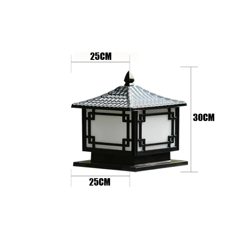 Pillar Lamp Outdoor Waterproof Fence Garden Lamp New Chinese-style Villa Gate Garden Pillar Lamp