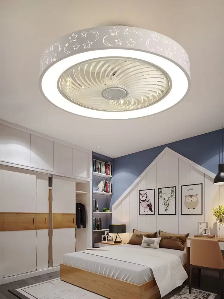 Ceiling Fans with Lights 50 CM 6 Speeds APP+Remote Control Iron Fan Light Led 3 Color Dimmable Bedroom Living Room Fan Lamp