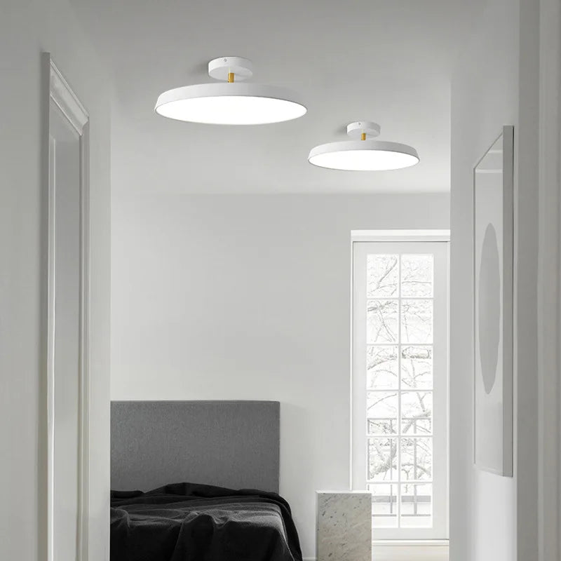 Nordic Designer Minimalist Circular LED Ceiling Light Bedroom Study Corridor Balcony Cloakroom Chandelier Ultra-thin Decoration