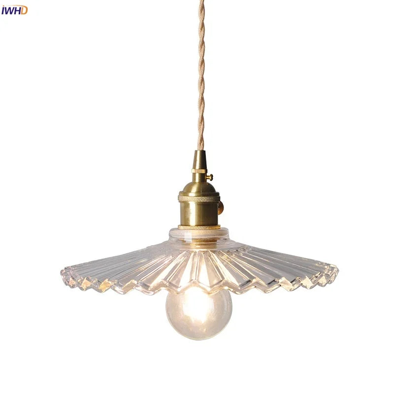 Wire Adjustable LED Pendant Light Fixture Brass Knob Switch Bar Kitchen Bedroom Nordic Modern Clear Glass Hang Lamp Lampara