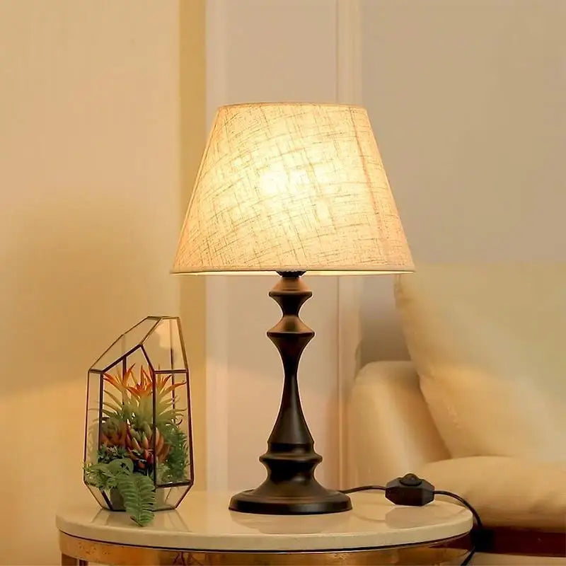 Mid-Ancient Table Lamp Bedside Lamp Desk light Living Room Cozy and Romantic Remote Control Bedroom Bedside Table