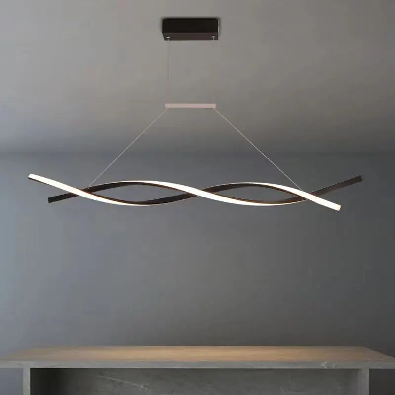 Minimalist LED Chandelier for Dining Room Modern Geometric Kitchen Pendant Light Simple Home Decor Hanging Light Fixture