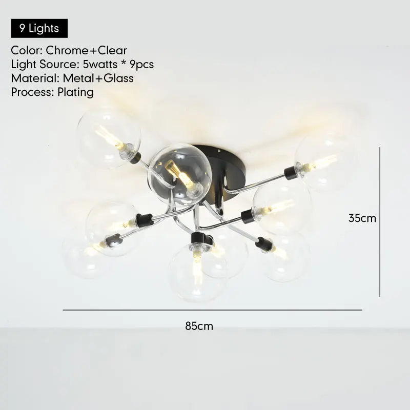 LED Glass Ceiling Light for Entrance Aisle Dining Room Bedroom Kitchen Home Decoration Lighting Fixture Clear Cognac Gray