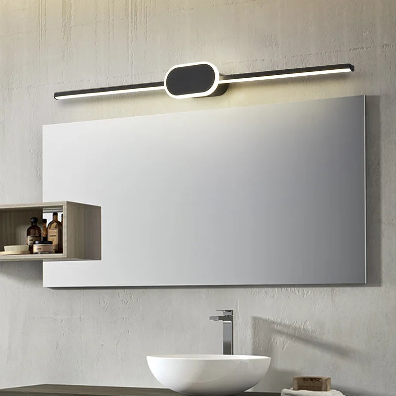 Modern LED Mirror Lamp Bathroom Mirrors Lights Vanity Lighting Black White 40/60cm Bedroom Lights Home Decor Led Lighting Lustre