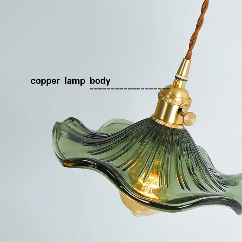 Nordic Copper Glass Pendant Light For Dining Room Bedroom Bedside Kitchen Island Hanging Lamp Indoor Decor Lighting Chandelier