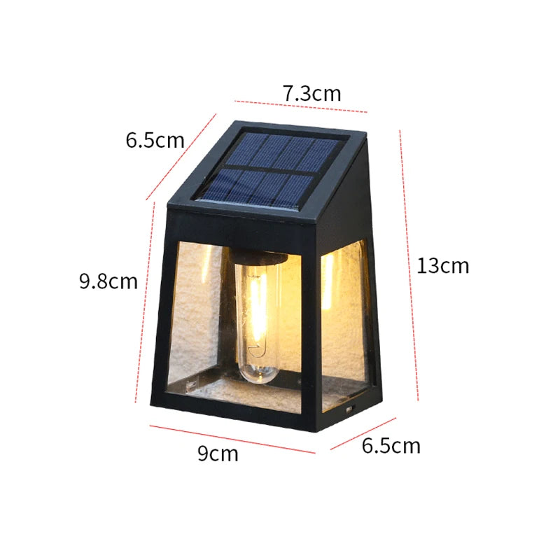 Outdoor Solar Wall Light Waterproof Solar Powered Street Light Garden Yard Balcony Staircase Wall Decoration Tungsten Light Bulb