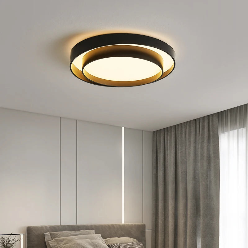 Circle Bedroom LED Ceiling Lights White Black Lighting Household Lamps Living Room Bedroom Luminaria Nordic Home Decor Lustre