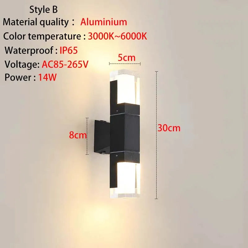 Outdoor IP65 waterproof lamp, garden villa gate, living room corridor, acrylic waterproof wall lamp,AC85-265V outdoor decoration