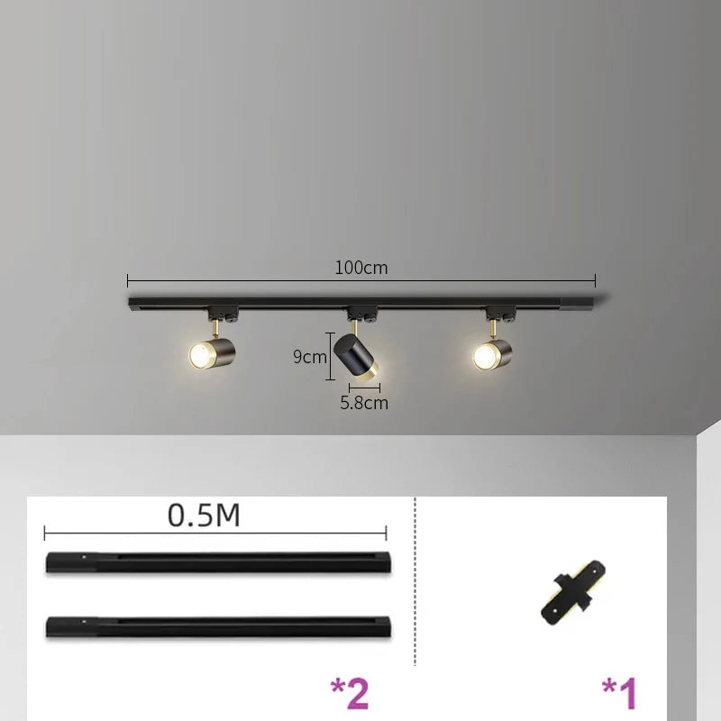 Led Ceiling Spotlight GU10 Multi Angle Adjustable Ceiling Lamp Bedroom Living Room Bar Store Decoration Track Lighting Rail Lamp