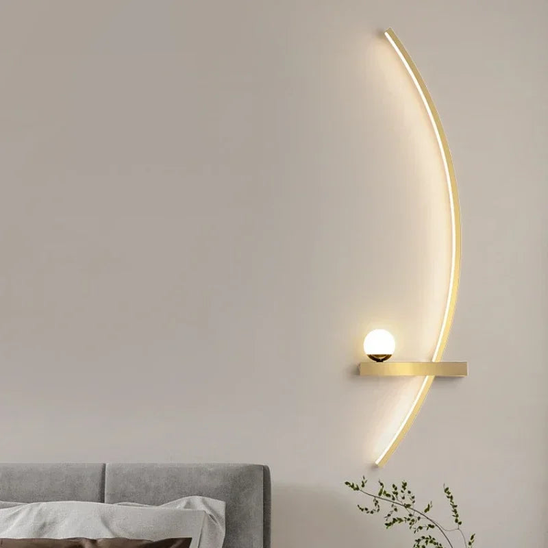 Nordic LED Wall Lamp Stripes Wall Sconce for Bedroom Bedside Living Room Study Stairs Home Decor Indoor Lighting Fixture Luster