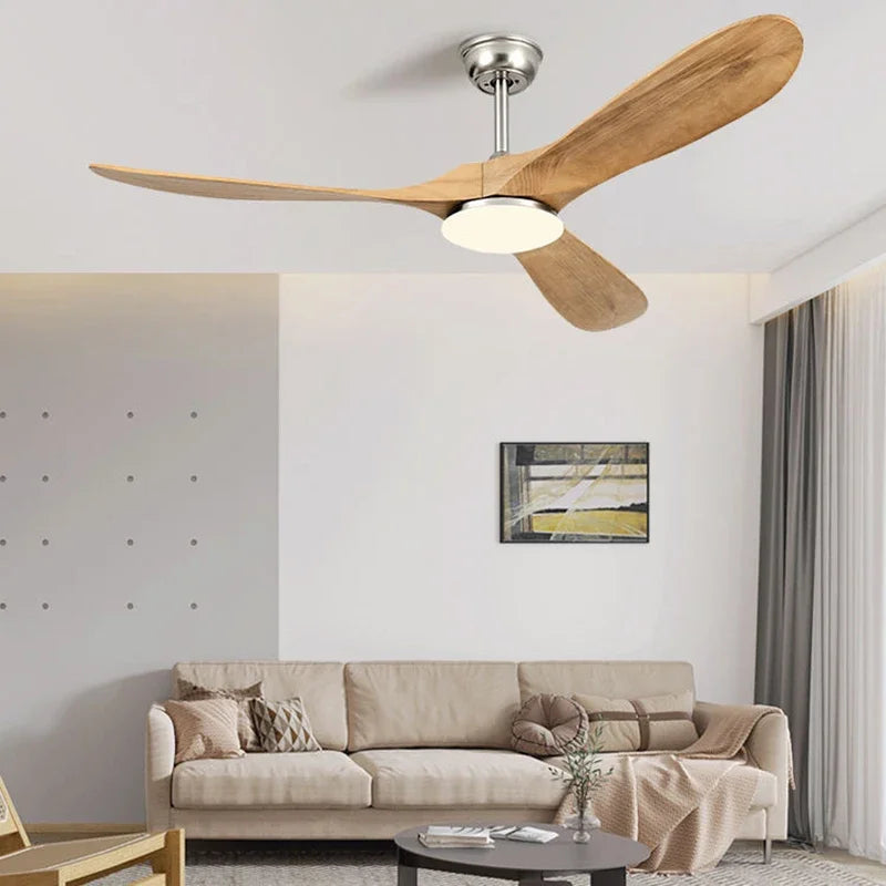 52 60 70 Inch Ceiling Fan Industrial Vintage Wooden Ventilator No Light Remote Control Decorative Blower Wood Retro Large Fans