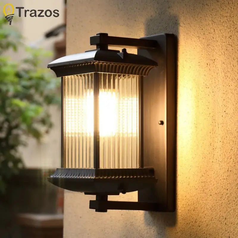 Wall Light Outdoor Garden Courtyard Exterior Wall Corridor Balcony Light Modern New Chinese Villa Door Light Wall Light