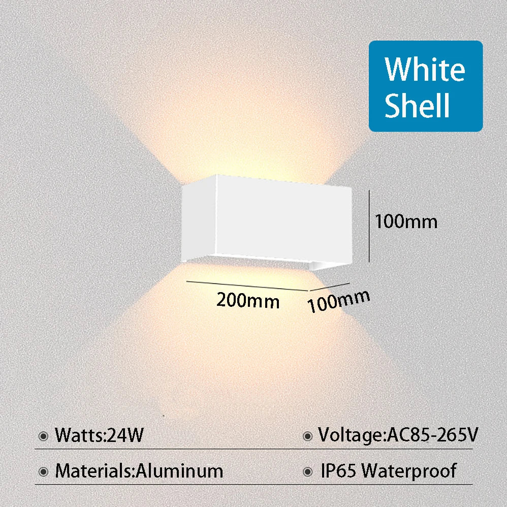 LED Wall Lamp IP65 Waterproof Indoor/Outdoor AC85-265V 24W Black/White Color Shell Aluminum Wall Light With 3 Years Warranties