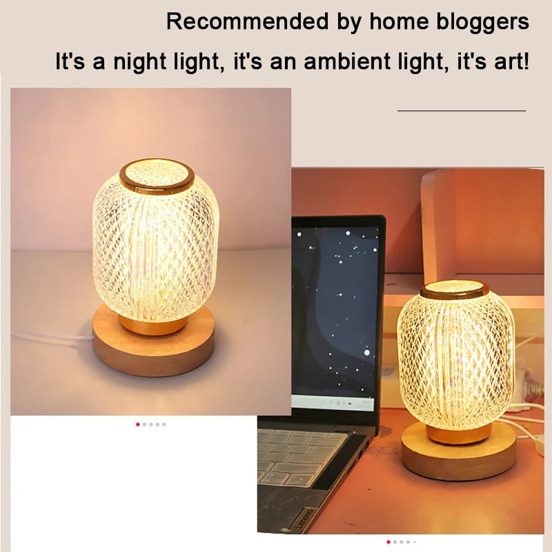 Crystal LED Table Lamps Battery/USB Powered Night Light Bedroom Living Bedside Lighting Fixture Nordic Home Decoration Desk Lamp