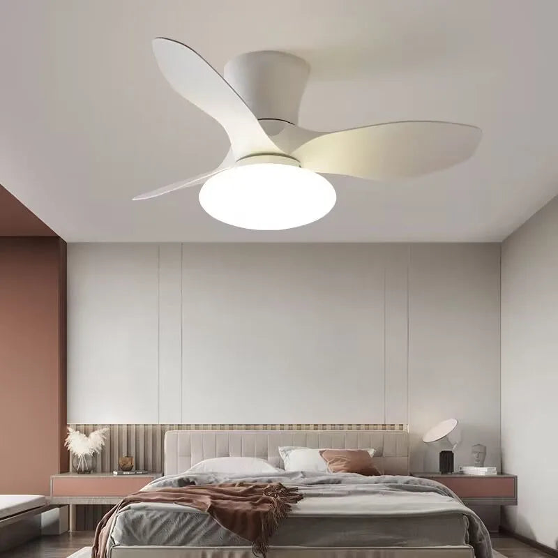 Ceiling Fan Lamp DC Motor Home Living Room Dining Room Low Floor Ceiling Fans Bedroom  Remote Control Led Reversible Fans lights