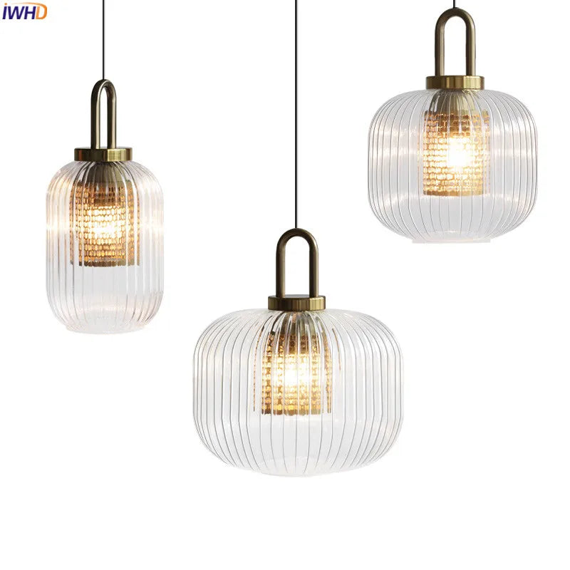 Nordic Modern Glass LED Pendant Lights Fixtures Home Decor Bedroom Dining Living Room Light Edison Hanging Lamp Luminaira