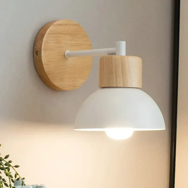 Modern Creative Guest Room Balcony Stair Wall Lamp Bedroom Head Bed Personality Bird Lamp Simple Half round Wood Light Fixture