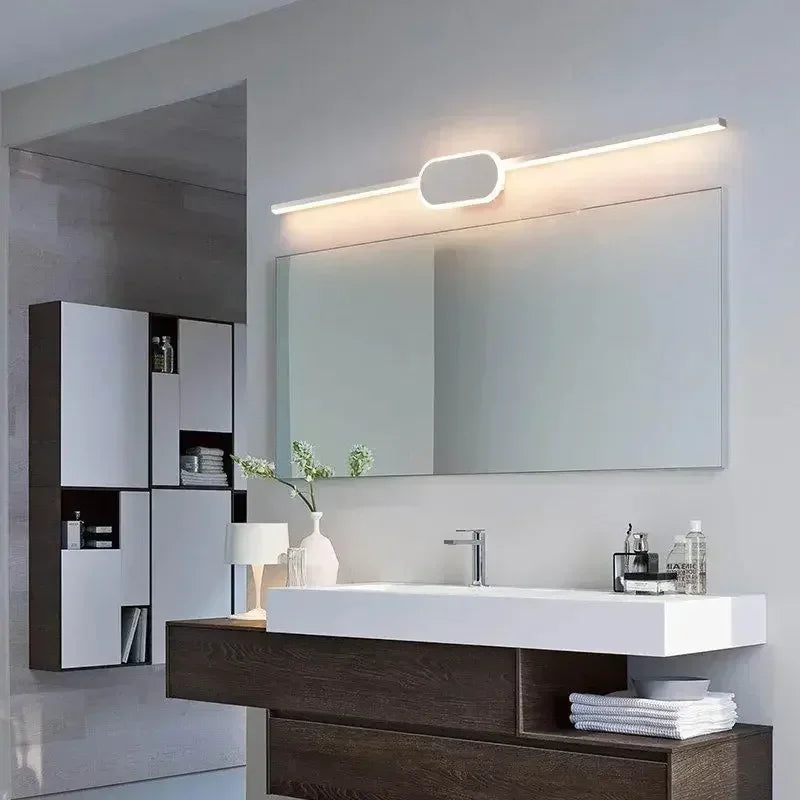 Modern LED Mirror Lamp Bathroom Mirrors Lights Vanity Lighting Black White 40/60cm Bedroom Lights Home Decor Led Lighting Lustre