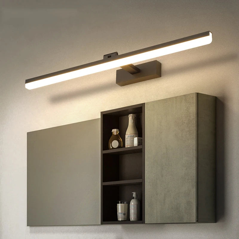 Modern Mirror Vanity Lamp Bathroom Wall Light 40cm/50cm/60cm/70cm/80cm/90cm LED Cloakroom Mirror Lights Gold Silver Black 220V