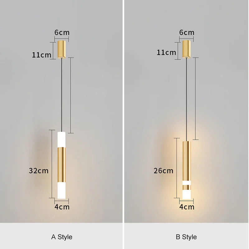 Modern Bedroom Decor LED Chandeliers Brass Lighting Dining Room Kitchen Fixtures Bedside Pendant Lights Restaurant Hanging Lamp