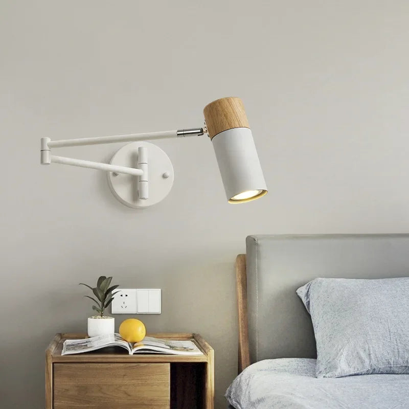 Modern Wall Lamp Restaurant Bedside Bedroom Retractable Swing Arm Folding Study Reading Eye Protection LED Lamps Indoor Fixtures