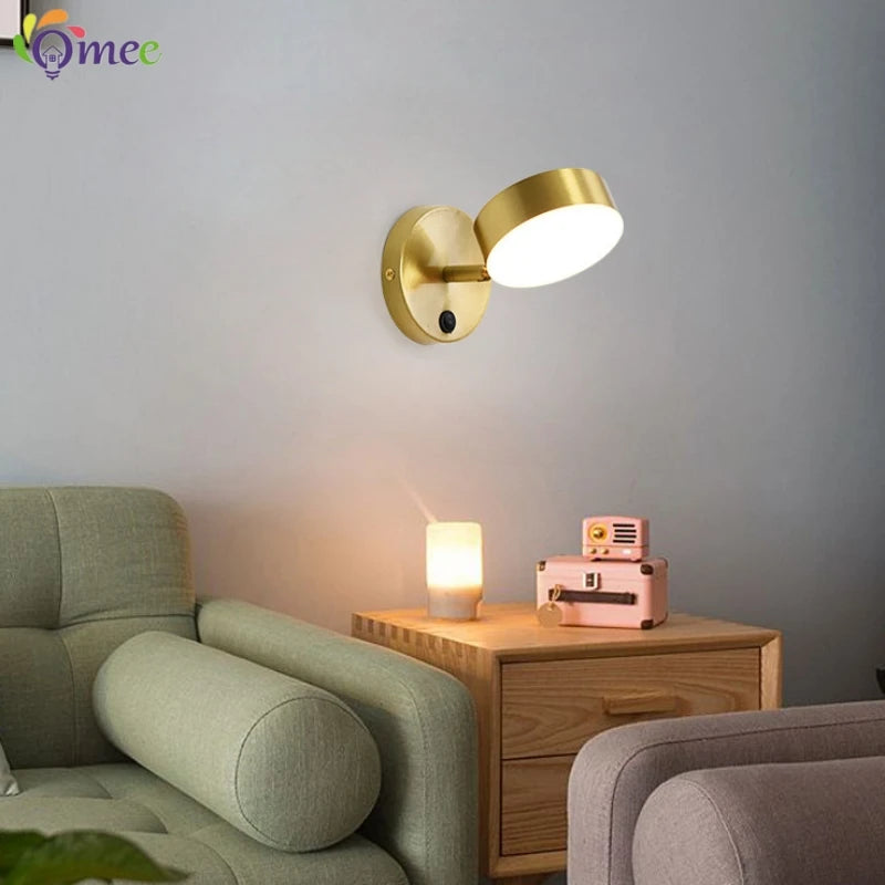 Modern Wall Lamp Bathroom Lamps Mirror Switch Stair Wall Night Light For Bedroom Bedside sconce Led Interior Small Wall Lights