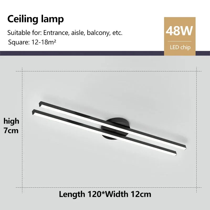 Modern LED Ceiling Light For Living Room Bedroom Entryway Corridor Ceiling Lamps Long Strip Indoor Decor Lighting Fixture Luster