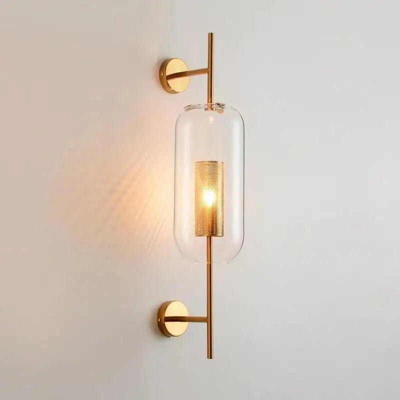 Glass Wall Lamps Nordic Bedside Bedroom Aisle Wall sconce Living Room Indoor Decorative Lamp Brass Glass Luminaire