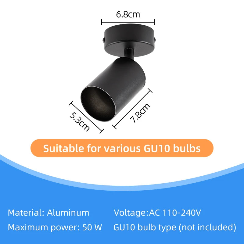 GU10 Spotlight Led Ceiling Spot Light Fixture for Living Room Decor Kitchen Bedroom Lamp Track Light Indoor Ceiling Lighting