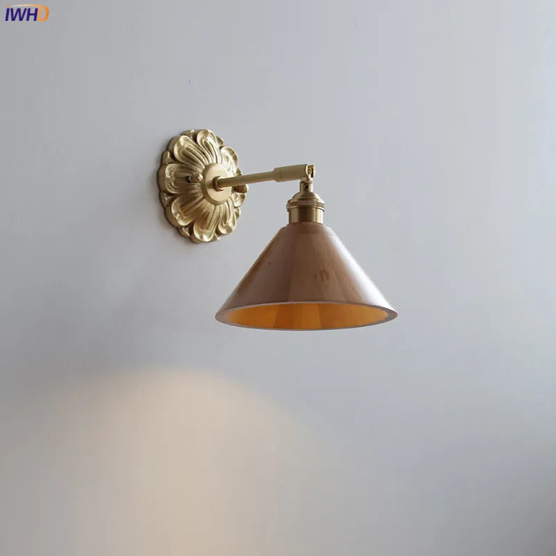 Walnut Wooden LED Interior Wall Light Fixtures For Bedroom Living Room Stair Bar Home Decor Nordic France Beside Lamp