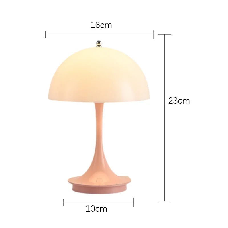 LED Mushroom Small Table Lamp Portable USB Charging Touch Dimmable Indoor Study Bedroom Bedside  Flower Bud LED Desk Lamp