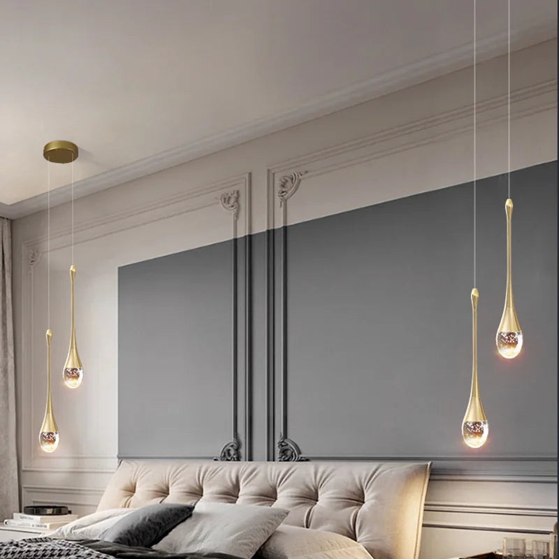 Modern Villa Chandelier Household Hanging Light Duplex Golden Loft Chandelier Minimalist Creative Crystal Staircase Pendent Lamp