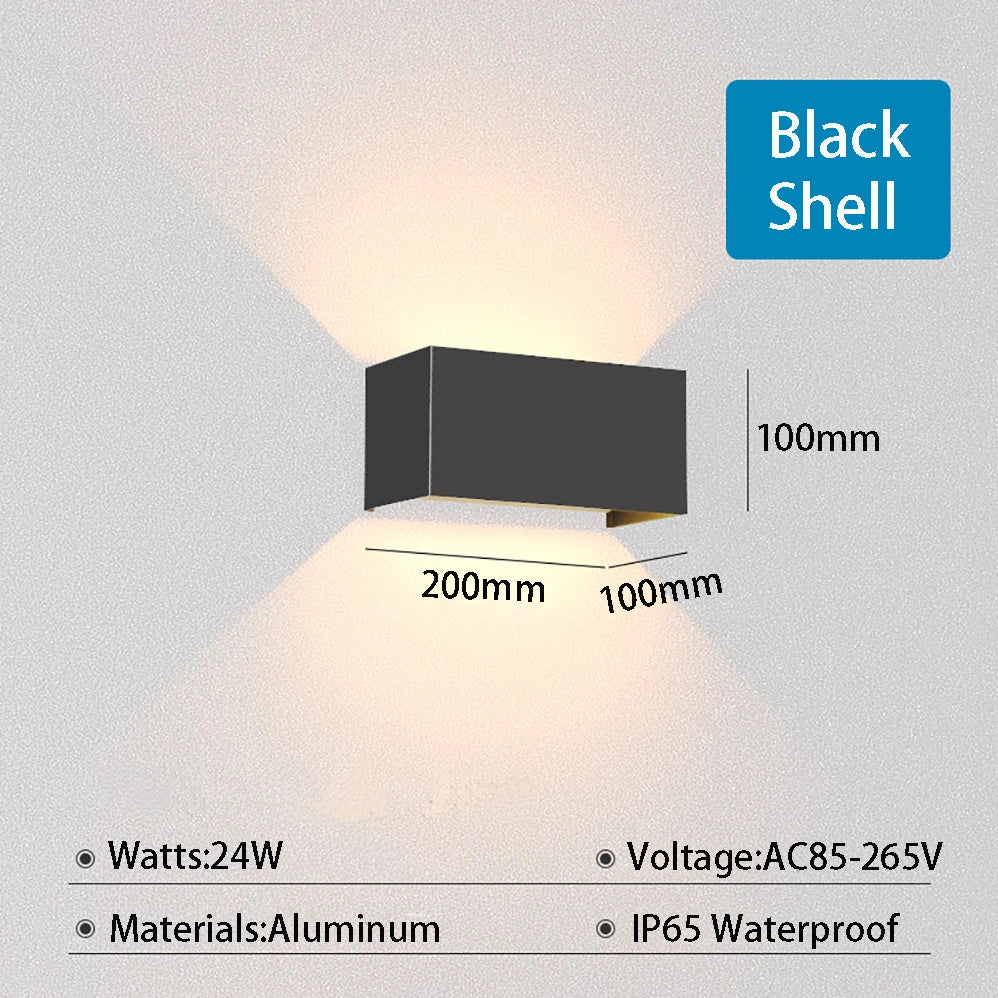 LED Wall Lamp IP65 Waterproof Indoor/Outdoor AC85-265V 24W Black/White Color Shell Aluminum Wall Light With 3 Years Warranties