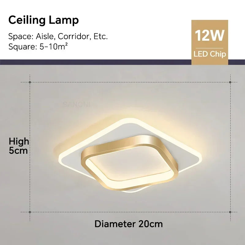 Modern LED Aisle Ceiling Light Chandelier For Corridor Stairs Foyer Balcony Bedroom Bathroom Indoor Lighting Fixtures Luster